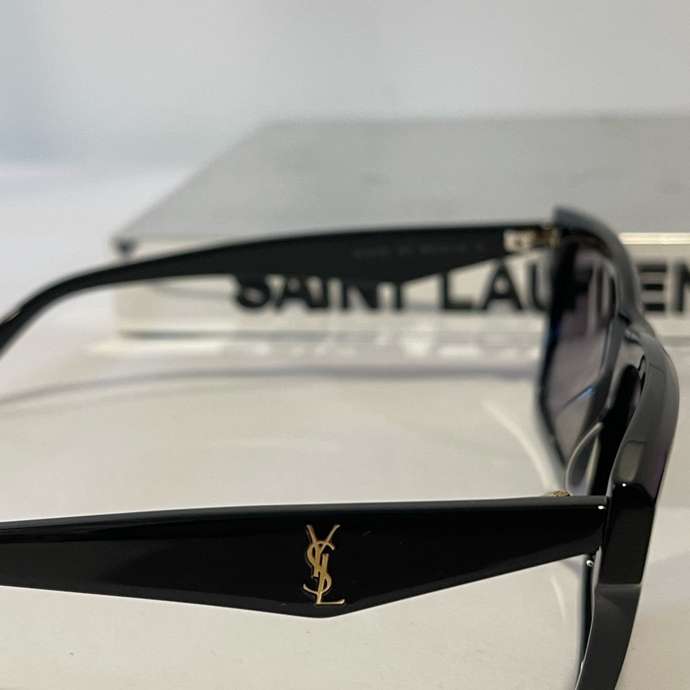 Saint Laurent Unisex Sunglasses | SL M104-001 | Black | YSL Gold - Picture 8 of 8